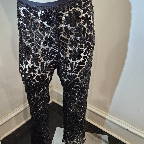 Zara Black Lace Patterned Pants - Picture 7 of 7